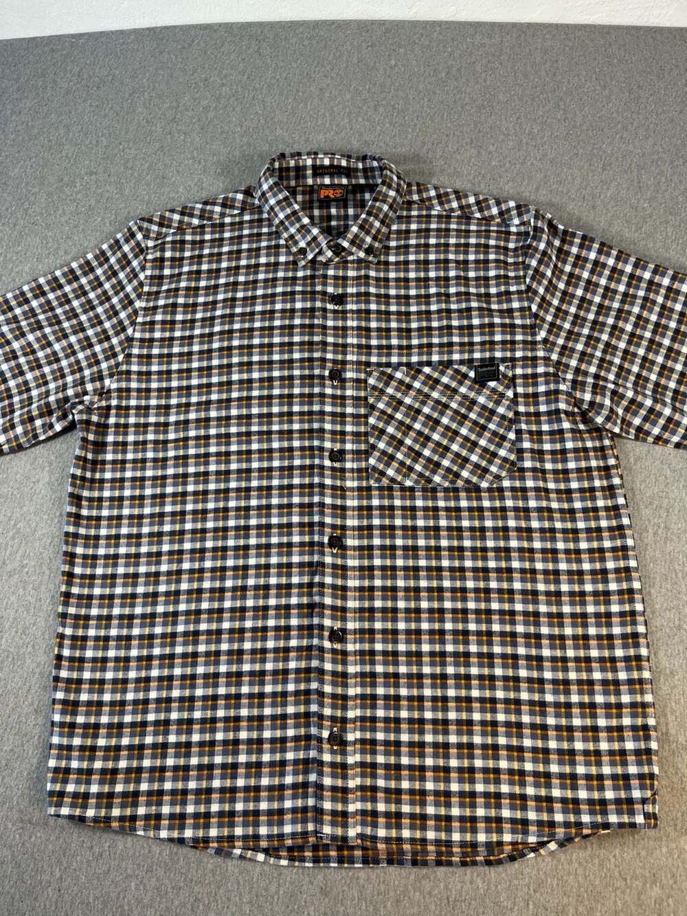 Timberland PRO Woodfort Original Fit Short-Sleeve Plaid Flex Shirt Men’s XL